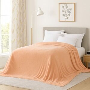 Clouds Hug Oversized King Blanket 120x120 Peach Super Soft Plush Throw NIB